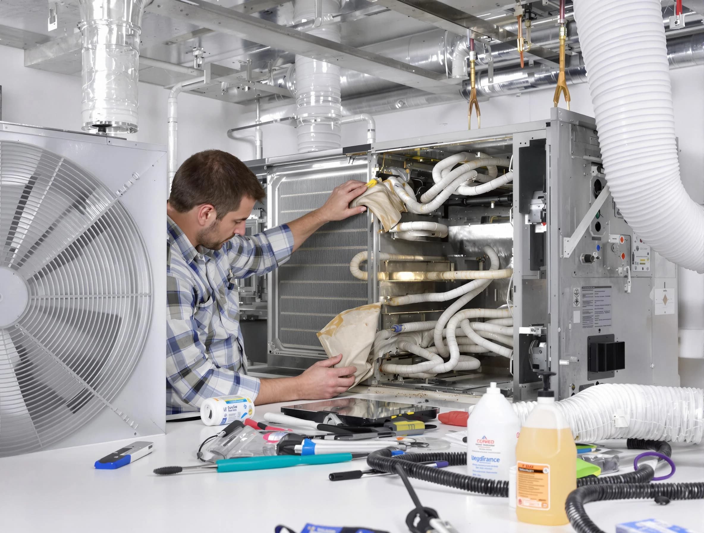 Locust Grove Air Duct Cleaning specialist performing precision AC coil cleaning in Locust Grove