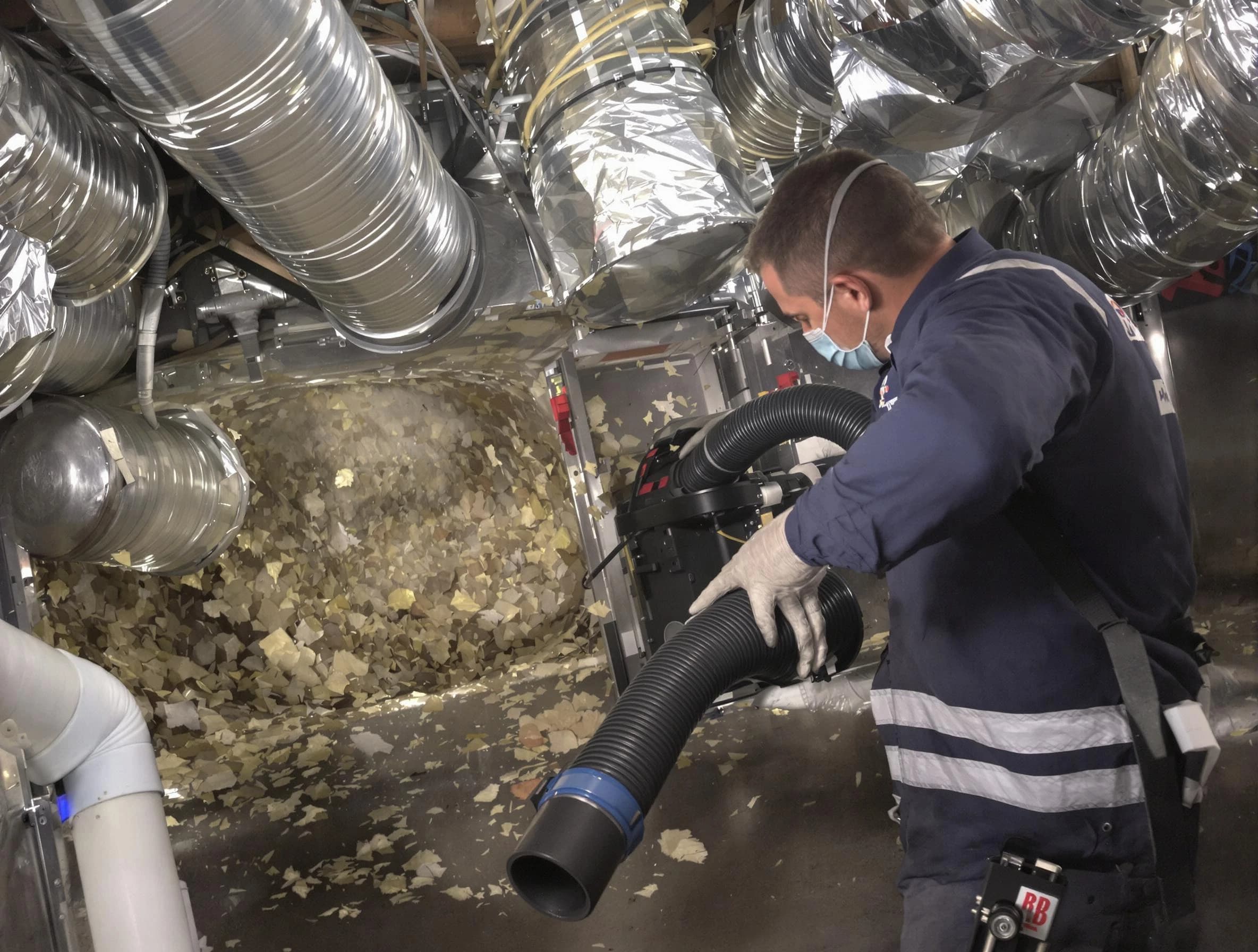 Locust Grove Air Duct Cleaning specialist operating negative pressure cleaning equipment for thorough duct maintenance in Locust Grove